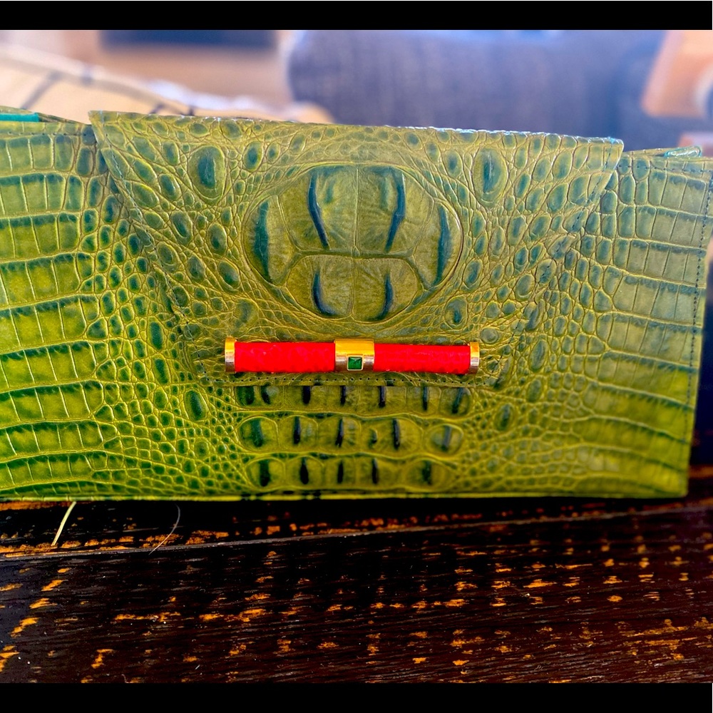 Stunning Green textured clutch / bag